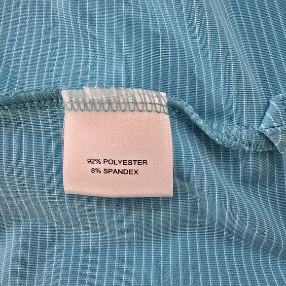 Men's Peter Millar Turquoise Stripe Short Sleeve Polo Shirt L - Picture 11 of 12
